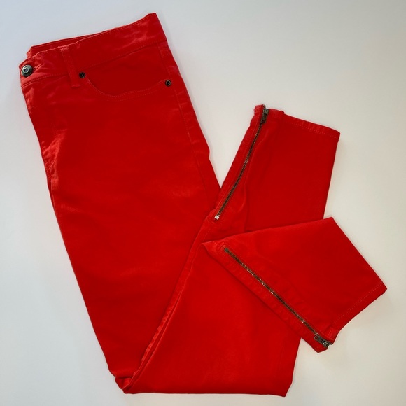 GAP Denim - GAP Legging Jeans with Ankle Zippers in Bright Red Women’s Size 28/6
